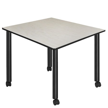 Regency Kee Mobile Tables, 48 W, 48 L, 29 H, Wood, Metal Top, Maple TBMC4848PLBK